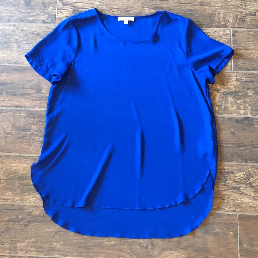 Royal blue polyester top